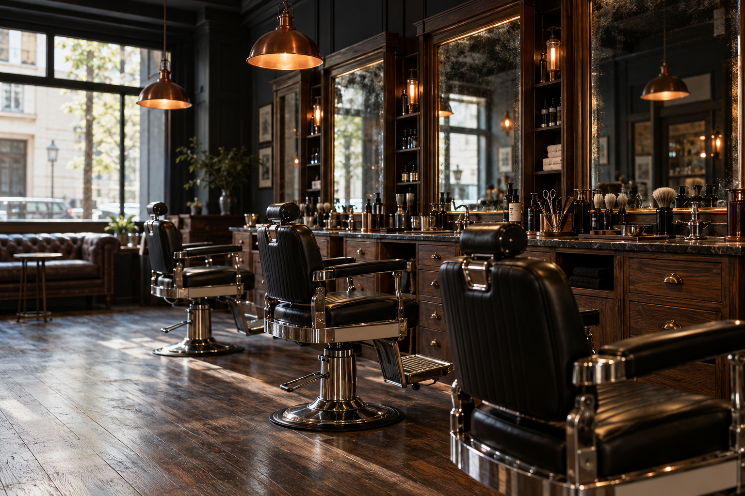 Stemning fra en klassisk barbersalon