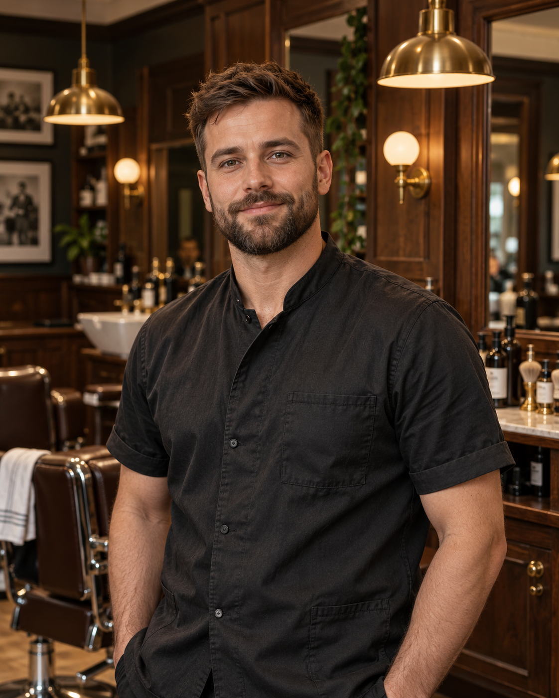 Illustrativt portræt af en barber
